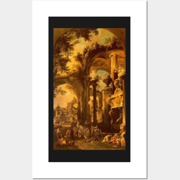 an allegorical painting of the tomb of lord somers - Canaletto Wall Art by Kollagio
